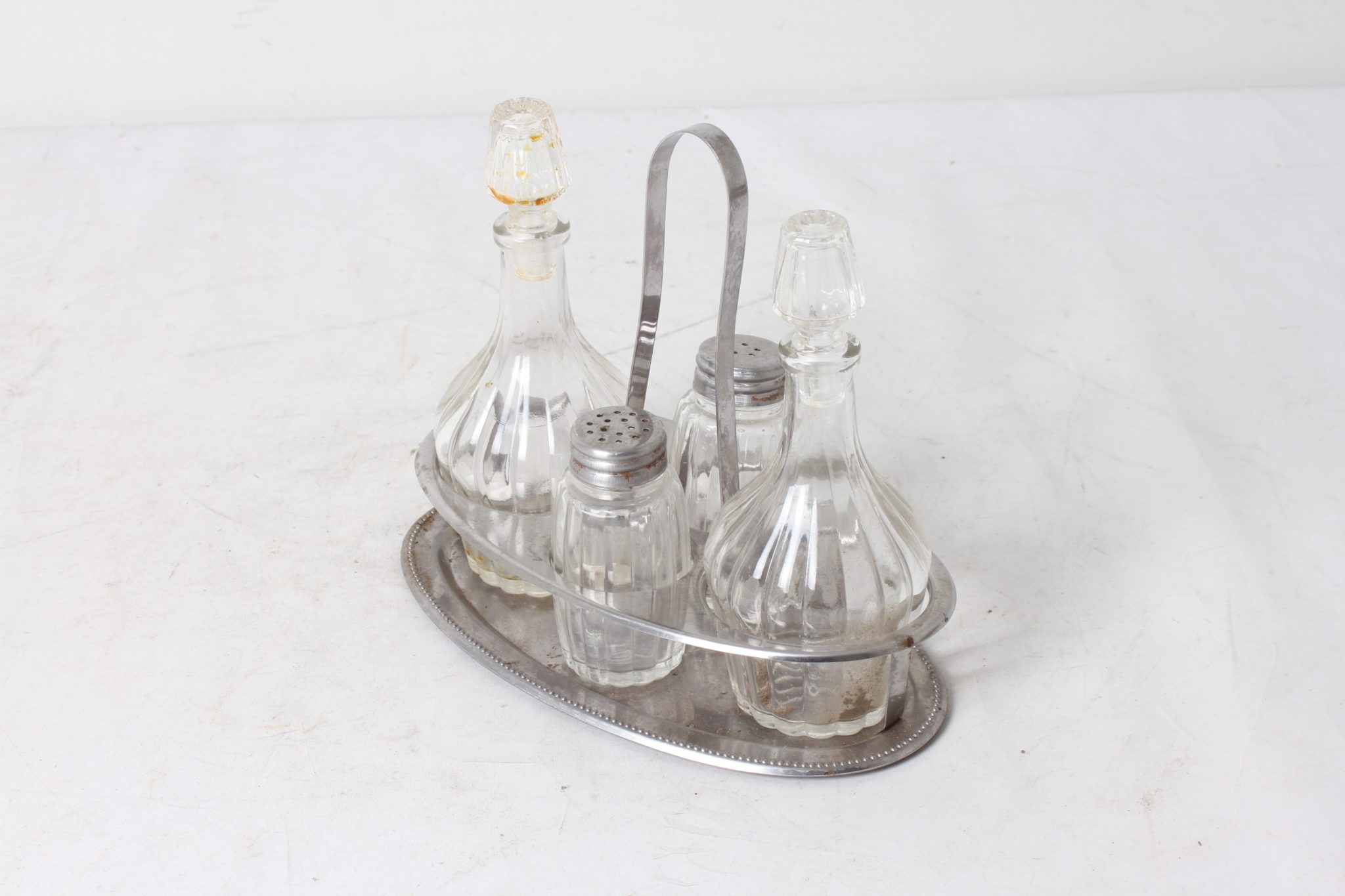 Serviteur de table en verre vintage - STO