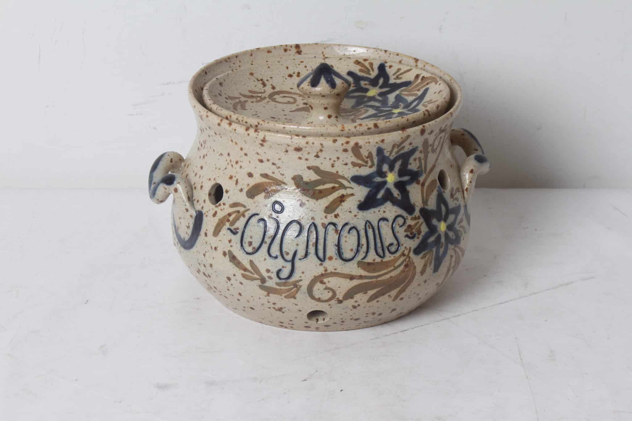 Pot à oignons en grès d'Alsace