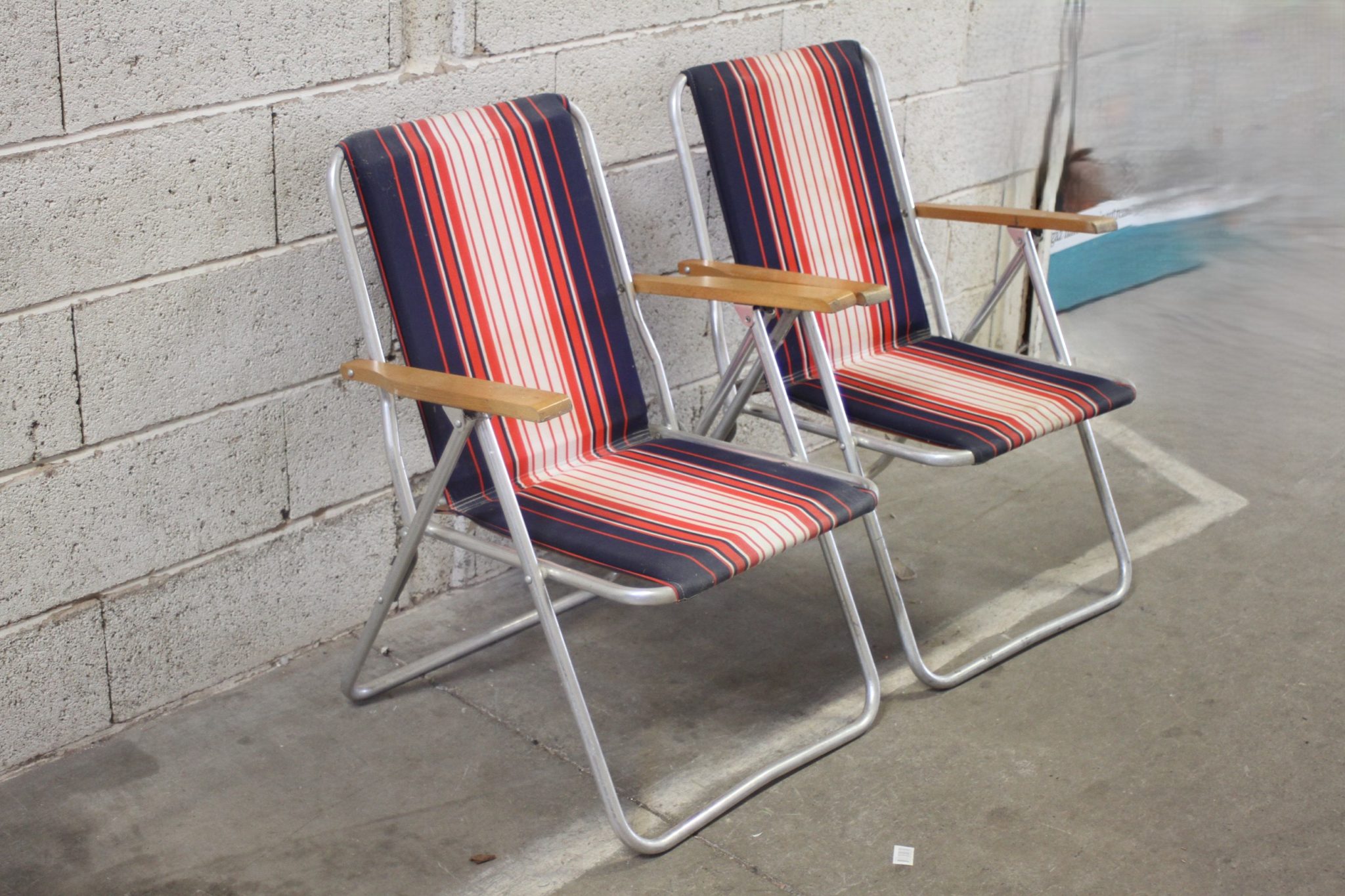 Paire de chaises pliantes vintage