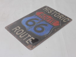 Plaque de style rétro en métal "Route 66 "
