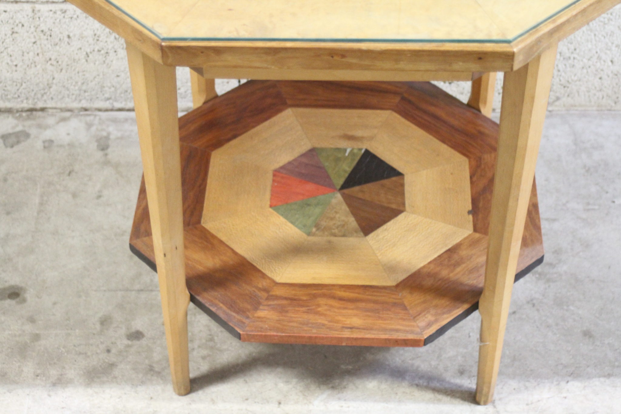 Table octogonale marqueterie – Image 4