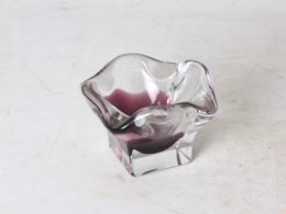 Cendrier vintage en verre épais
