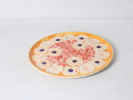 Plat à tarte  - EDW - Barbotine trompe l'oeil