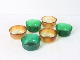 Ensemble de six bols en verre texturé Années70's