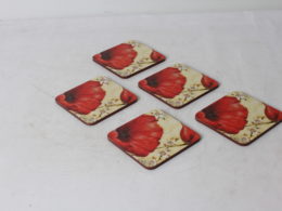 Lot de cinq dessous de verre "Coquelicots" - Pimpernel