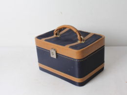 Vanity Case en Simili et tissus marine