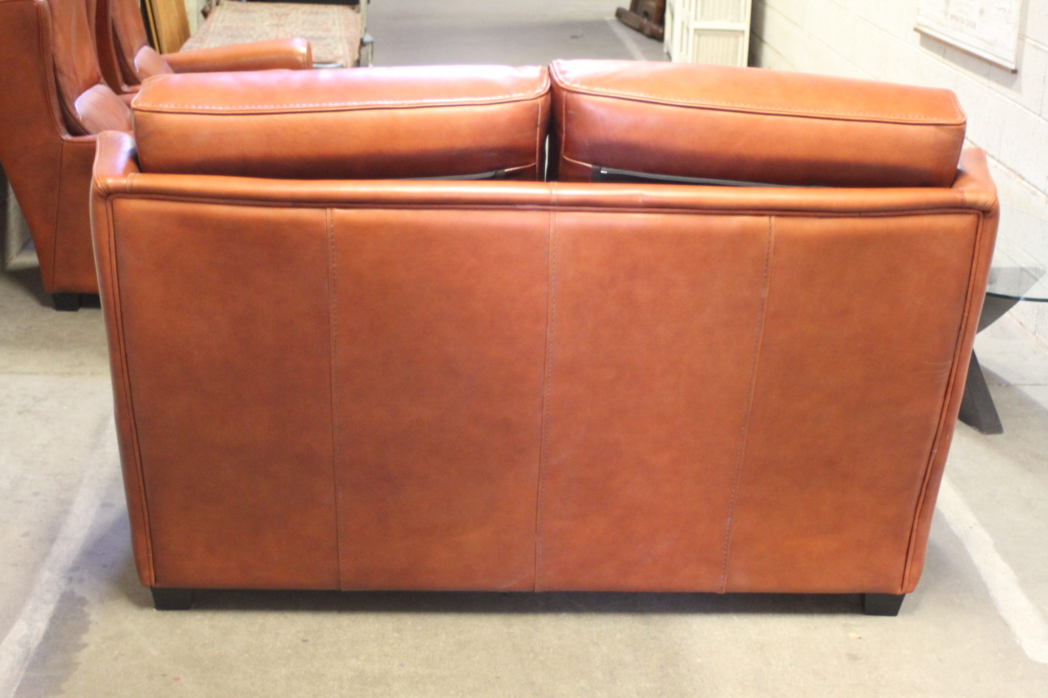Salon en cuir couleur cognac – Image 4