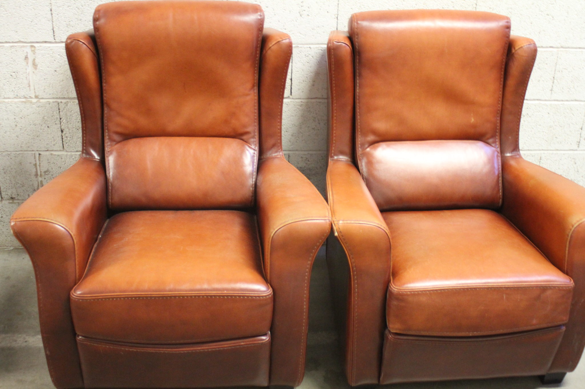 Salon en cuir couleur cognac – Image 3