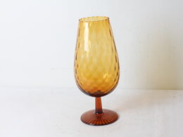 Vase vintage en verre ambré