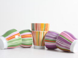 Tasses à café rayées