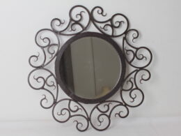 Miroir brutaliste en fer forgé