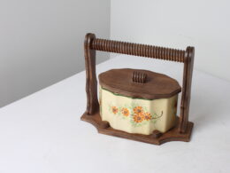 Pot à biscuits en bois et céramique
