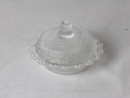 Sucrier vintage en verre moulé