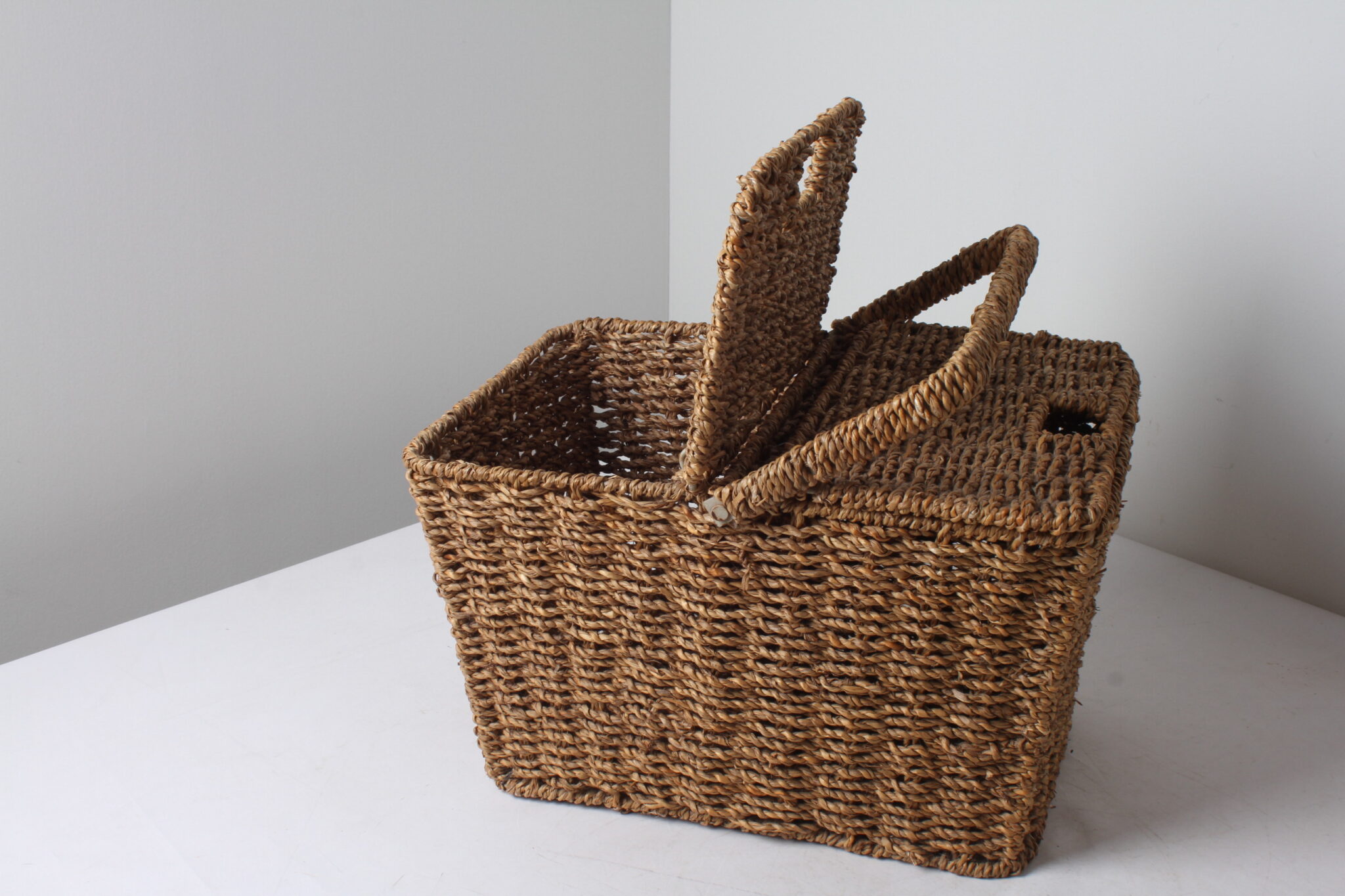 Panier double compartiment en osier – Image 2
