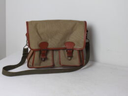 Sac à bandoulière en toile et cuir