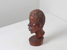 Buste décoratif homme africain en bois