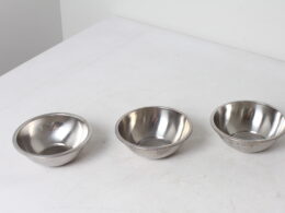 Lot de 3 bols rince-doigts en métal