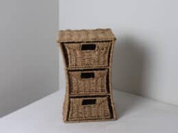 Petit rangement 3 tiroirs en osier