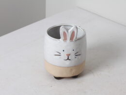 Cache pot lapin en céramique