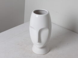 Vase abstrait visage en céramique