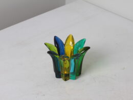 Bougeoir en verre coloré Due Zeta