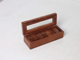 Jeu de dominos en bois et laiton
