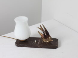 Veilleuse art déco en marbre et métal
