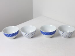 Lot de 4 bols en céramique bleu et blanc - MVX