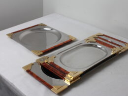 Lot de plateaux en inox Guy Degrenne