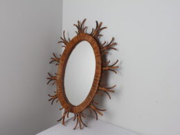 Miroir vintage en rotin