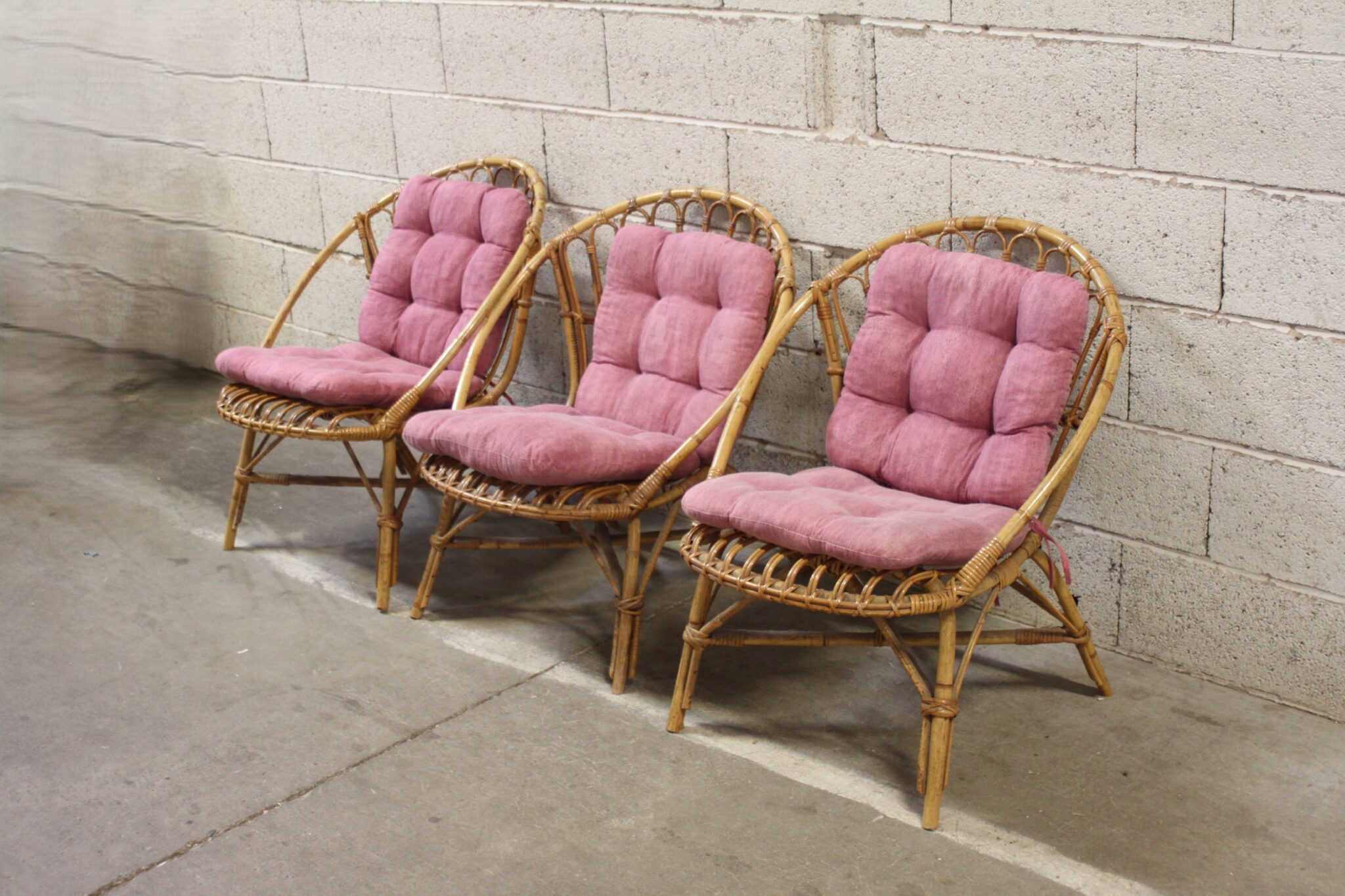 Fauteuils vintage en rotin