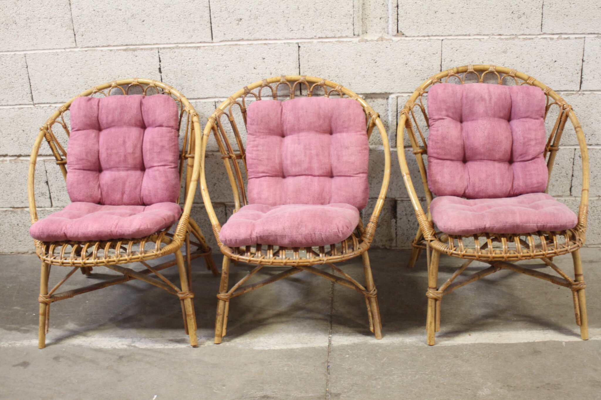 Fauteuils vintage en rotin – Image 2