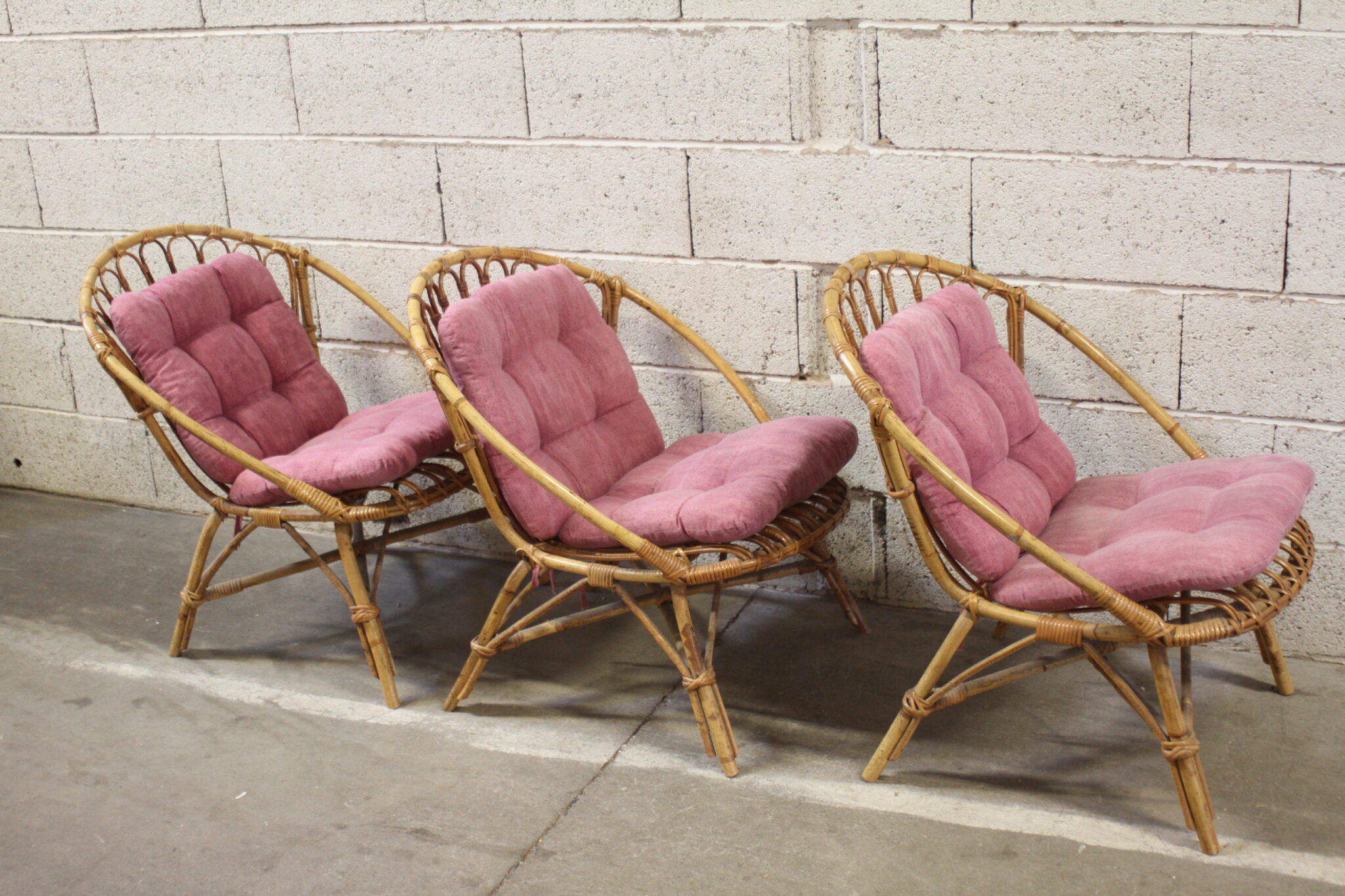 Fauteuils vintage en rotin – Image 3