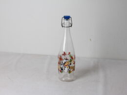 Bouteille en verre décor vache