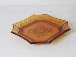 Plateau de table en verre ambré