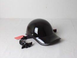 Demi-casque moto noir brillant
