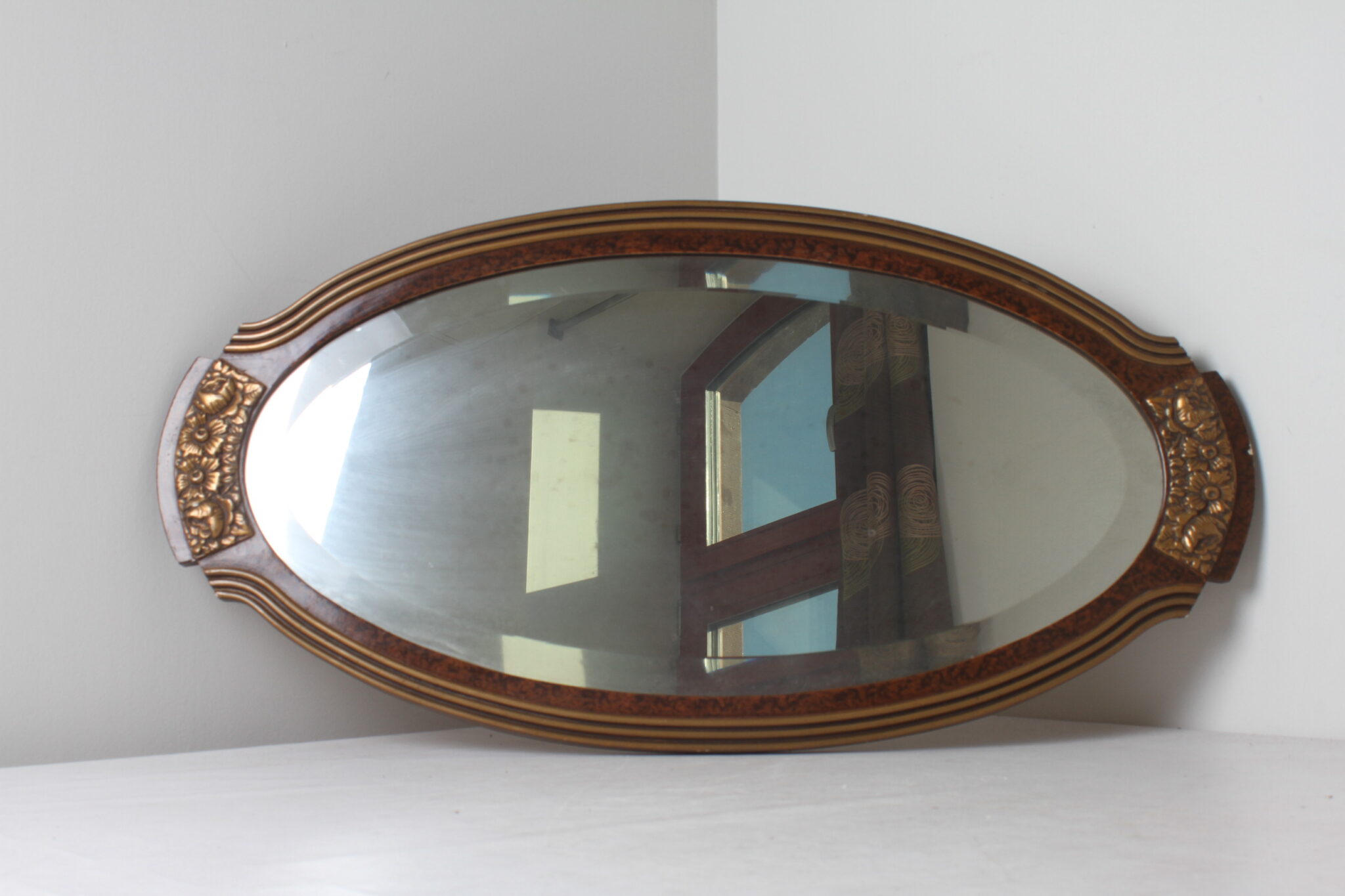 Ancien miroir mural ovale – Image 2