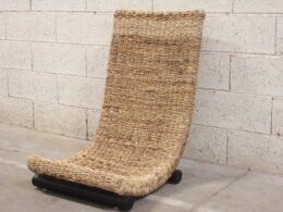 Chaise longue vintage en rotin