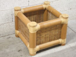 Cache-pot vintage en bambou