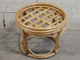 Tabouret pouf en rotin