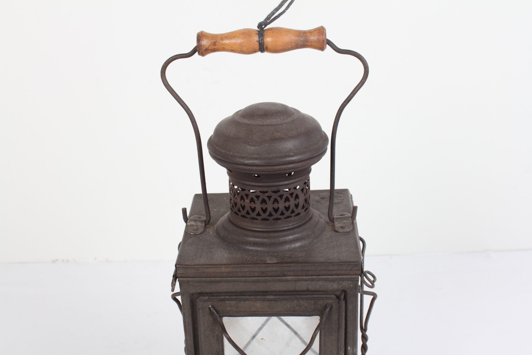 Lanterne vitrée ancienne à bougie
